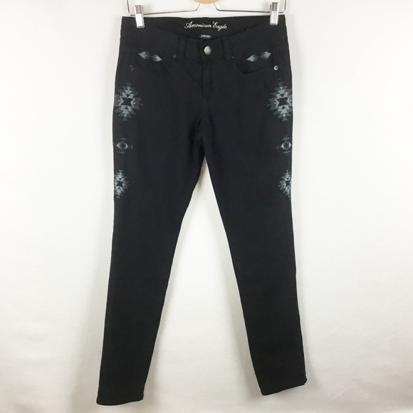 American Eagle Aztec Embroidered Skinny Jeans. - Picture 1 of 16